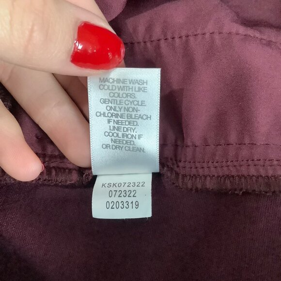 J. Jill Ponte Pencil Skirt Women Small Petite Burgundy Business Career Workwear - Picture 5 of 6